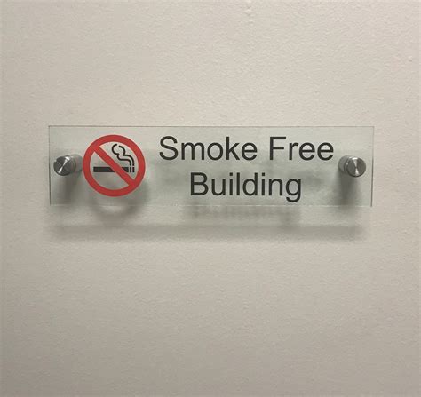 Smoke Free Building Acrylic Sign - Napnameplates.com