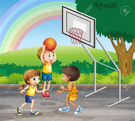 Kids Playing Basketball Clip Art at vancohenblog Blog