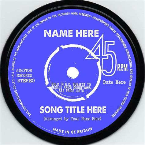 real vinyl record personalised label 45rpm by vinyl village | notonthehighstreet.com