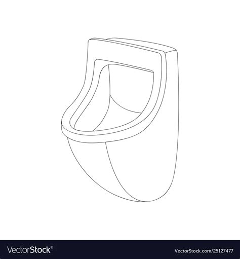 Ceramic urinal lining draw Royalty Free Vector Image