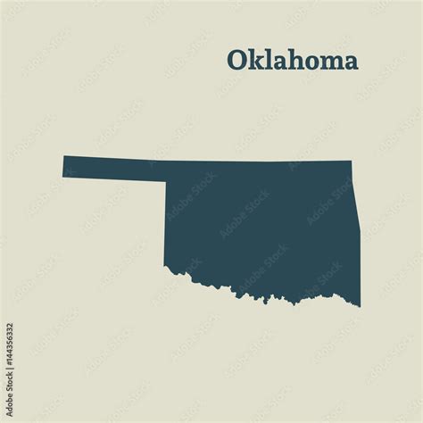 Outline map of Oklahoma. vector illustration. Stock Vector | Adobe Stock