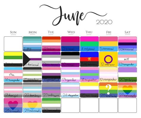 Pride Month Calendar, Make A Calendar, Pansexual Pride, Lgbtq Pride ...