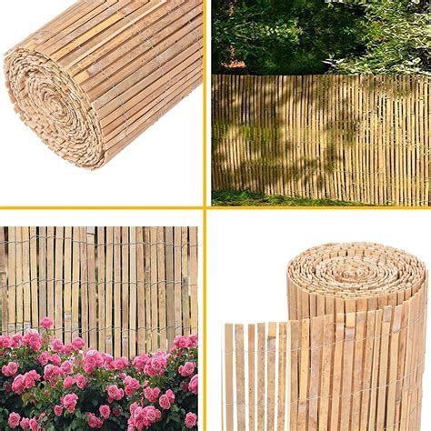 Buy FunkyBuys Bamboo Fence Screening | Natural Slat Fence Panels Garden ...