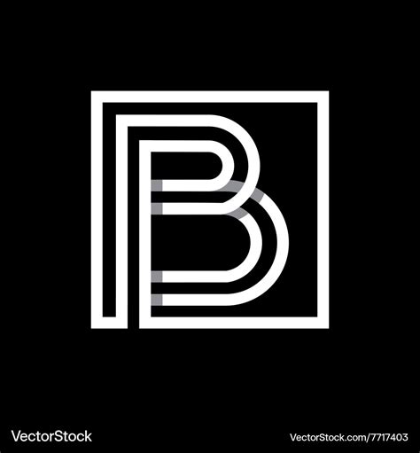 Capital letter b monogram logo emblem Royalty Free Vector