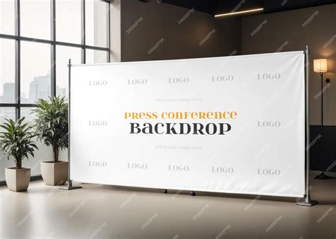 Premium PSD | Press conference backdrop mockup psd template