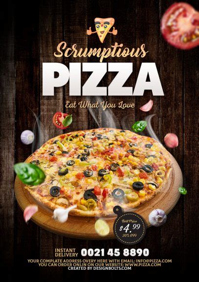 Free Premium Fast Food Pizza Flyer Design Template PSD - Designbolts