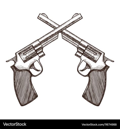 Crossed Pistol Drawings