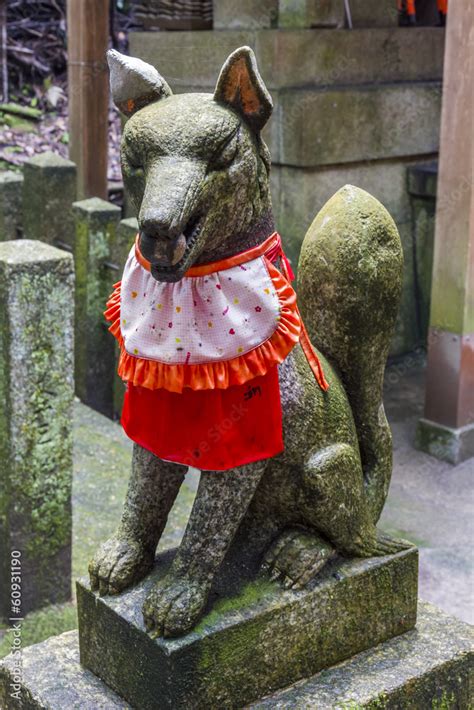 Kitsune statue, shinto shrine, Japan Stock Photo | Adobe Stock