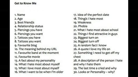 Get To Know Me 30 Question Tag - YouTube