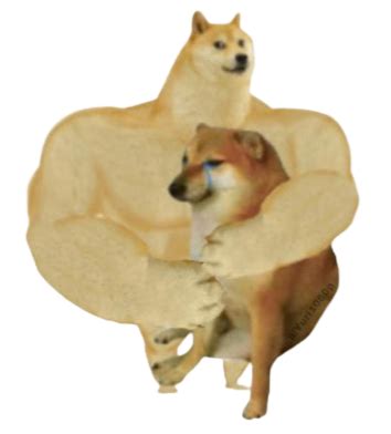 Buff Doge hugs cheems transparent Blank Template - Imgflip