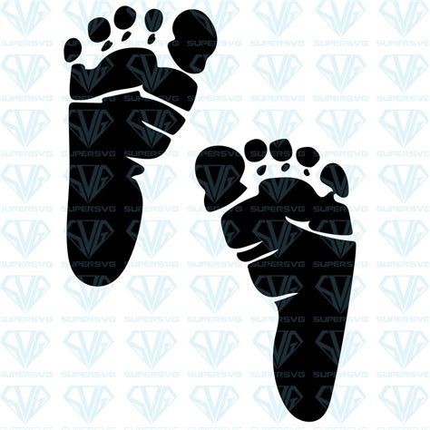 Baby Footprint Svg Files For Silhouette Files For Cricut Svg Dxf Eps Png Instant Download 1 ...