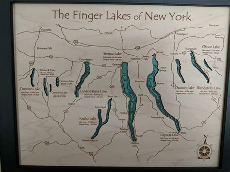 Map of the Finger Lakes in NY with depth. : r/MapPorn