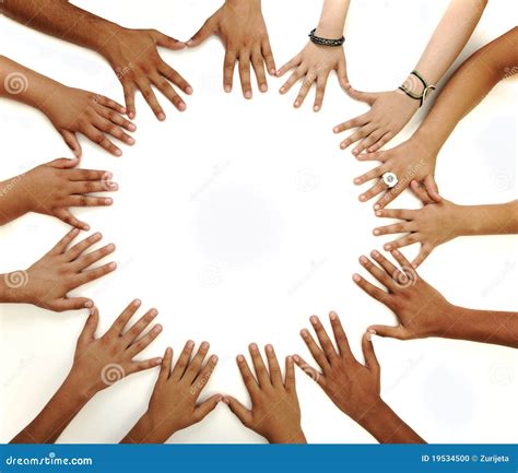 Conceptual Symbol Of Multiracial Children Hands Stock Photo - Image ...