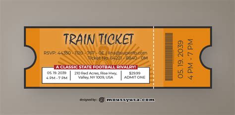 3+ Train Ticket template sample | Mous Syusa