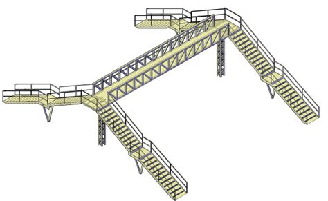 Footbridge design plan detail dwg file.