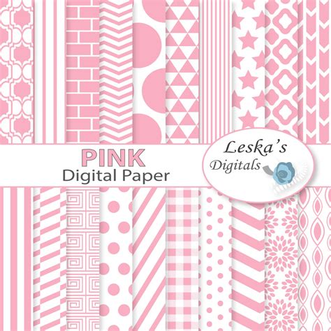 Pink Digital Paper Pink Scrapbook Paper Commercial use