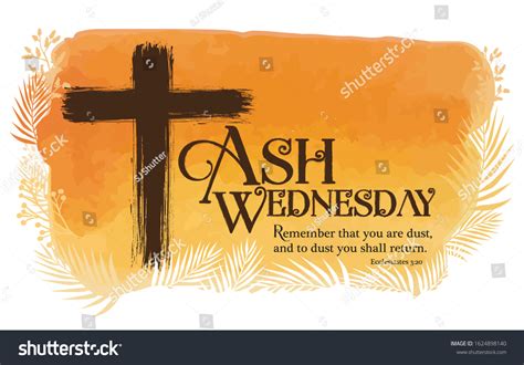 Ash Wednesday Poster Vector Illustration Stock Vector (Royalty Free) 1624898140