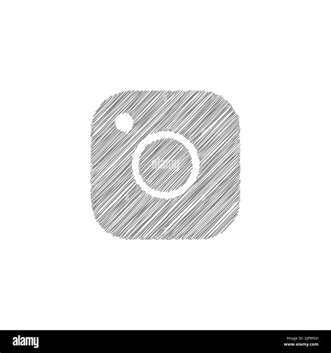 Simple camera grey sketch icon. Instagram social media logo vector Stock Vector Image & Art - Alamy