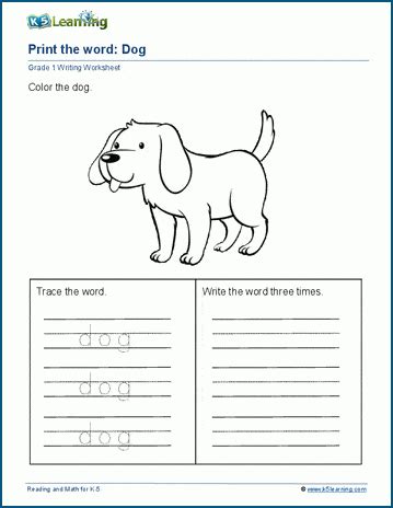 Writing letters and words worksheets | K5 Learning