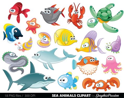Clipart aquatic animals
