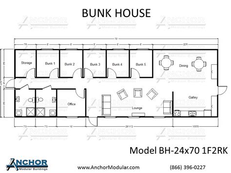 anchormodular.com Bunk House | Bunk house, Cabin floor plans, Floor plans