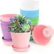 10 Small Flower Pots, Succulent Small Flower Pots With Drainage ...