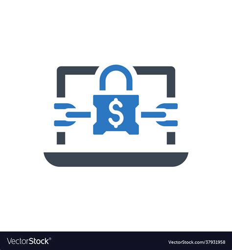 Ransomware program icon Royalty Free Vector Image