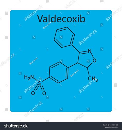 Valdecoxib Molecular Structure Flat Skeletal Chemical Stock Vector (Royalty Free) 2166335725 ...