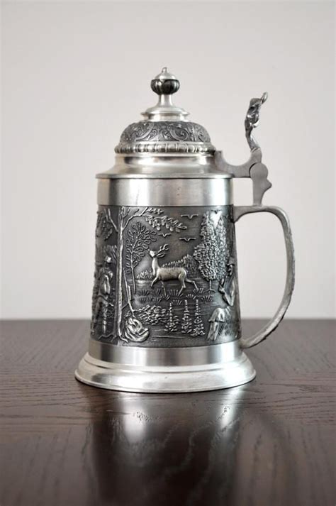 Limited Edition 100 % Pewter Collectible German Beer Stein with Lid ...