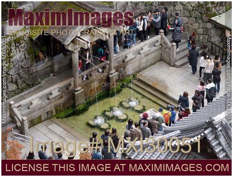 Photo of People at Otowa sacred waterfall in Kiyomizu-dera Otowa-no ...