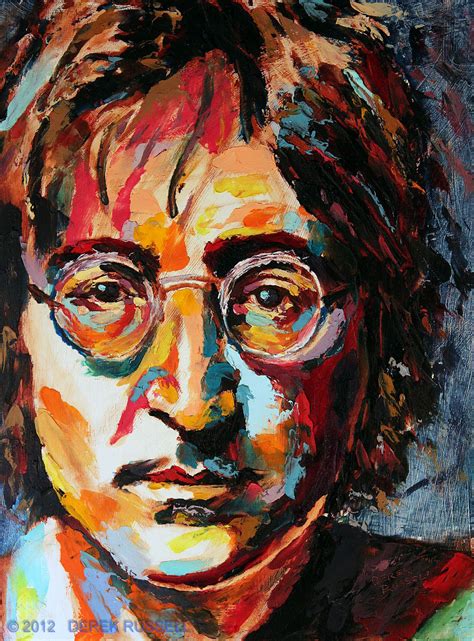 John Lennon Oil Painting by Derek Russell | Portrait art, Portrait painting, Abstract portrait