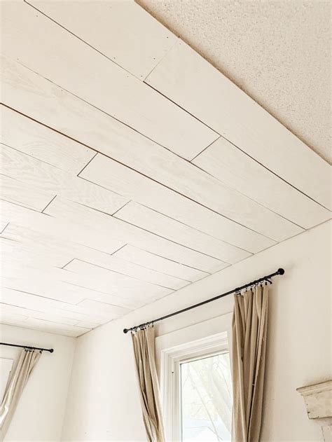 How to Plywood Plank Over Popcorn Ceiling - Midcounty Journal | Popcorn ceiling, Plank ceiling ...