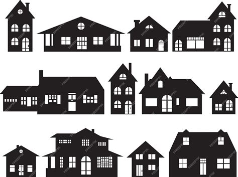 Premium Vector | House silhouette vector set