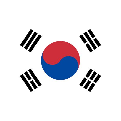 KR South Korea Flag Icon | Public Domain World Flags Iconpack | Wikipedia Authors