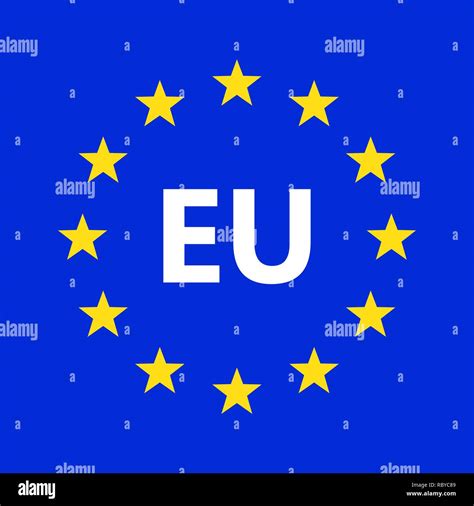 European union logo. Vector illustration. EU flag icon with round stars ...