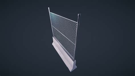 3D model Jersey Concrete Barrier with fence VR / AR / low-poly | CGTrader