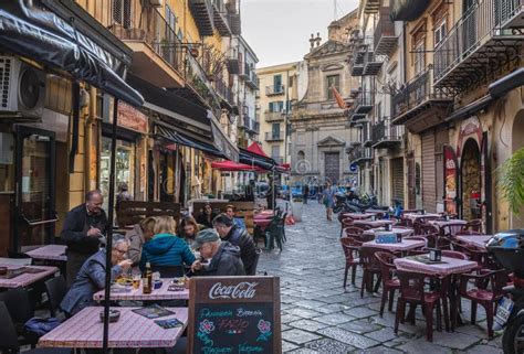 Restaurants in Palermo, Sicily Island, Italy Editorial Photo - Image of palermitan, chairs ...