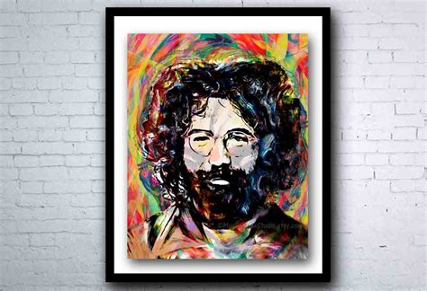 Jerry Garcia Original Art Print Garcia Portrait Tie Dye Art | Etsy