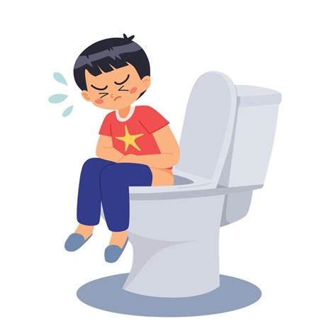 Little boy sitting on the toilet cartoon vector 17420573 Vector Art at ...