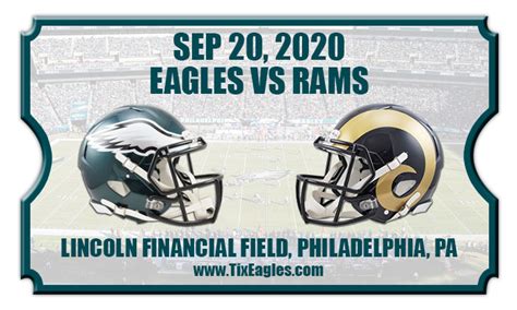 Philadelphia Eagles vs Los Angeles Rams Football Tickets | 09/20/20