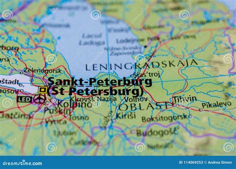 Saint Petersburg on map stock image. Image of page, petersburg - 114069253