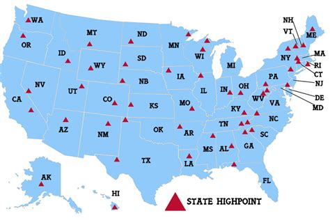 Conquering The Peaks: A Guide To State Highpoint Maps - Custom Maps by Map Specialists ...