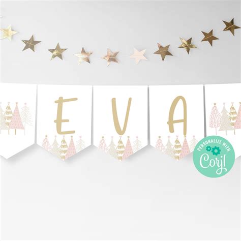 Editable Winter Wonderland Custom Banner Snow Tree Digital - Etsy