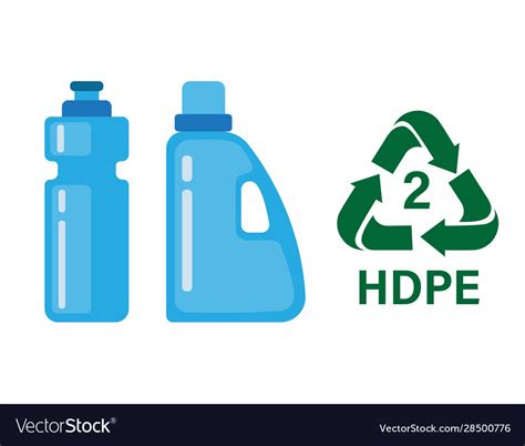 Hdpe 2 with plastic bottle and product package Vector Image