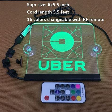 Uber Sign Uber light uber lyft LED Light 16 colors changed by Wireless ...