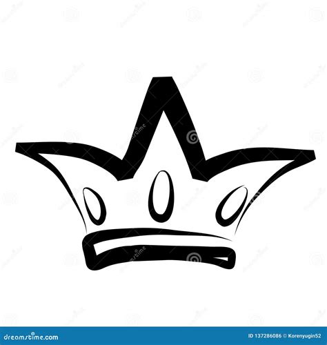 Hand Drawn Crown Logo and Icon on White, Stock Vector Illustration Stock Vector - Illustration ...