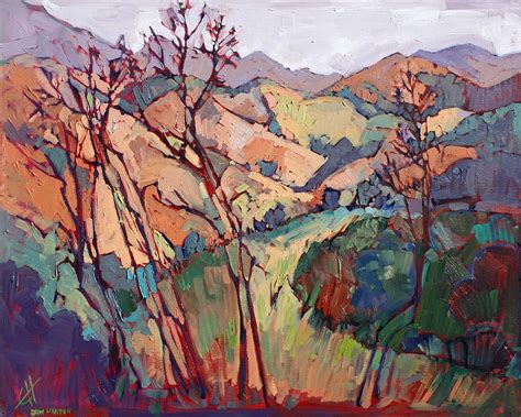 Quilted Hills by Erin Hanson | Oil painting landscape, Landscape ...