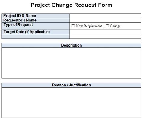 Project Change Request Template Excel {Word} | Template124