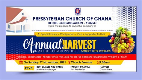 How to design Church Annual Harvest Invitation Card - YouTube