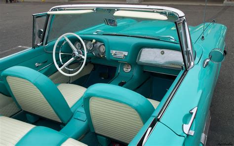 1959 Ford Thunderbird convertible with top down - turquoise - interior - Ford Products - Antique ...